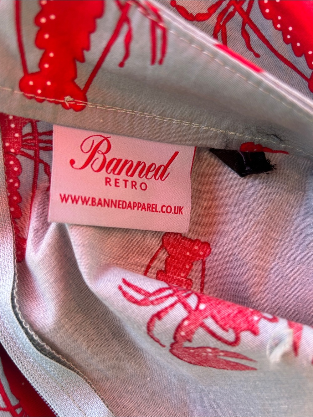 Light Blue Midi Sundress with Red Lobster Print - Picture 4 of 5